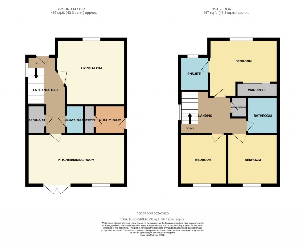 Floorplans For Chestnut Close ,Great Blakenham, IP6