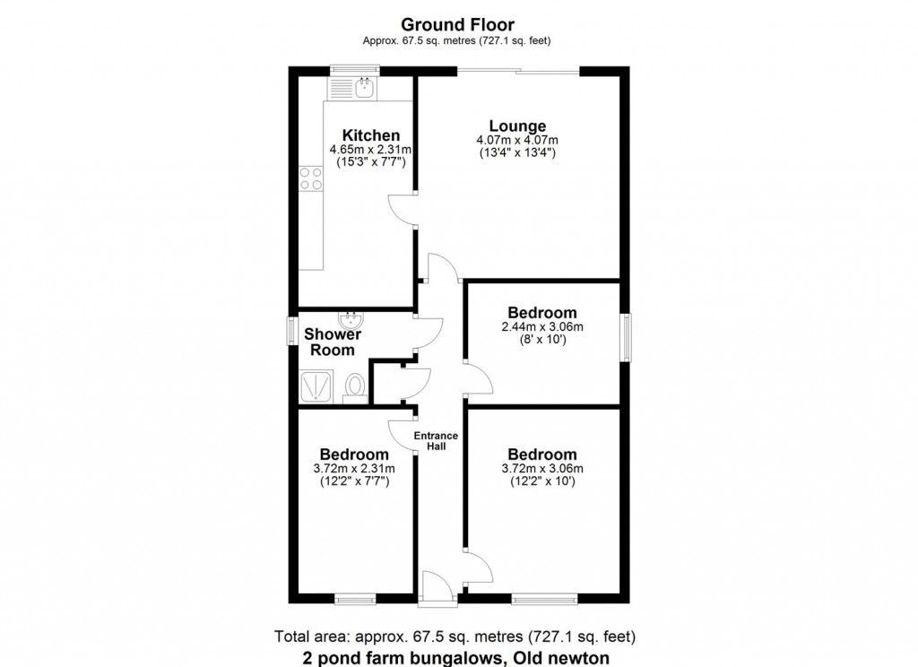 Floorplans For Church Road, Old Newton, Stowmarket