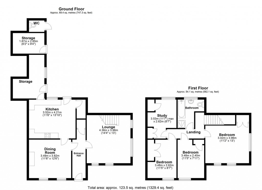 Floorplans For Combs Lane, Great Finborough, Stowmarket