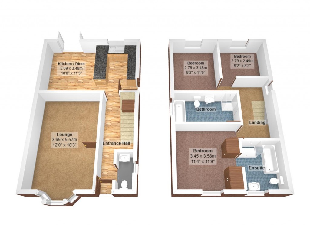 Floorplans For Crown Street, Stowmarket