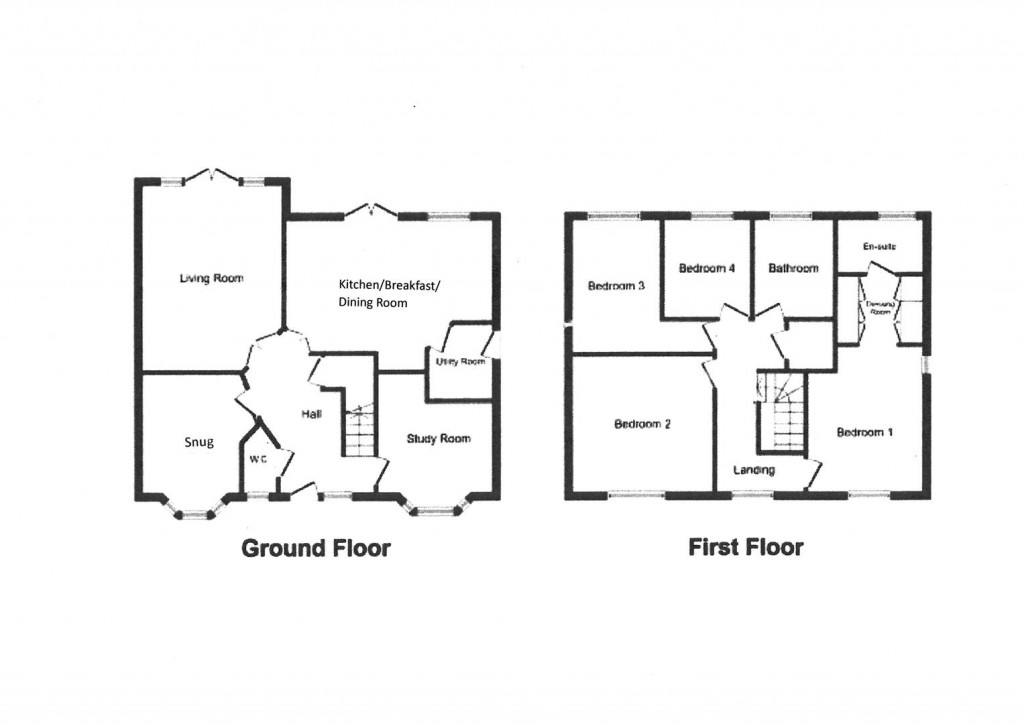 Floorplans For Fieldfare Close, Stowmarket