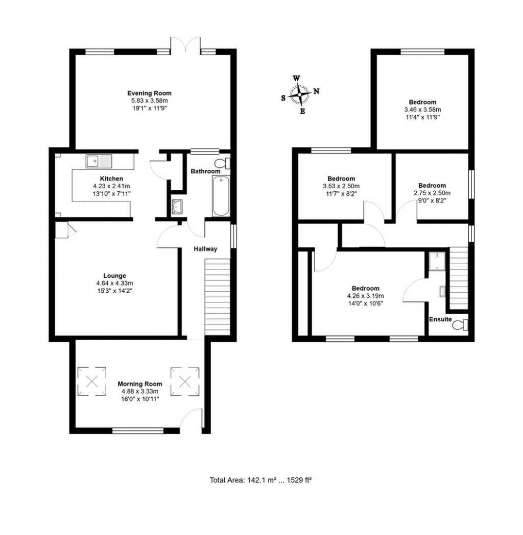 Floorplans For Saxham Street, Stowupland, Stowmarket