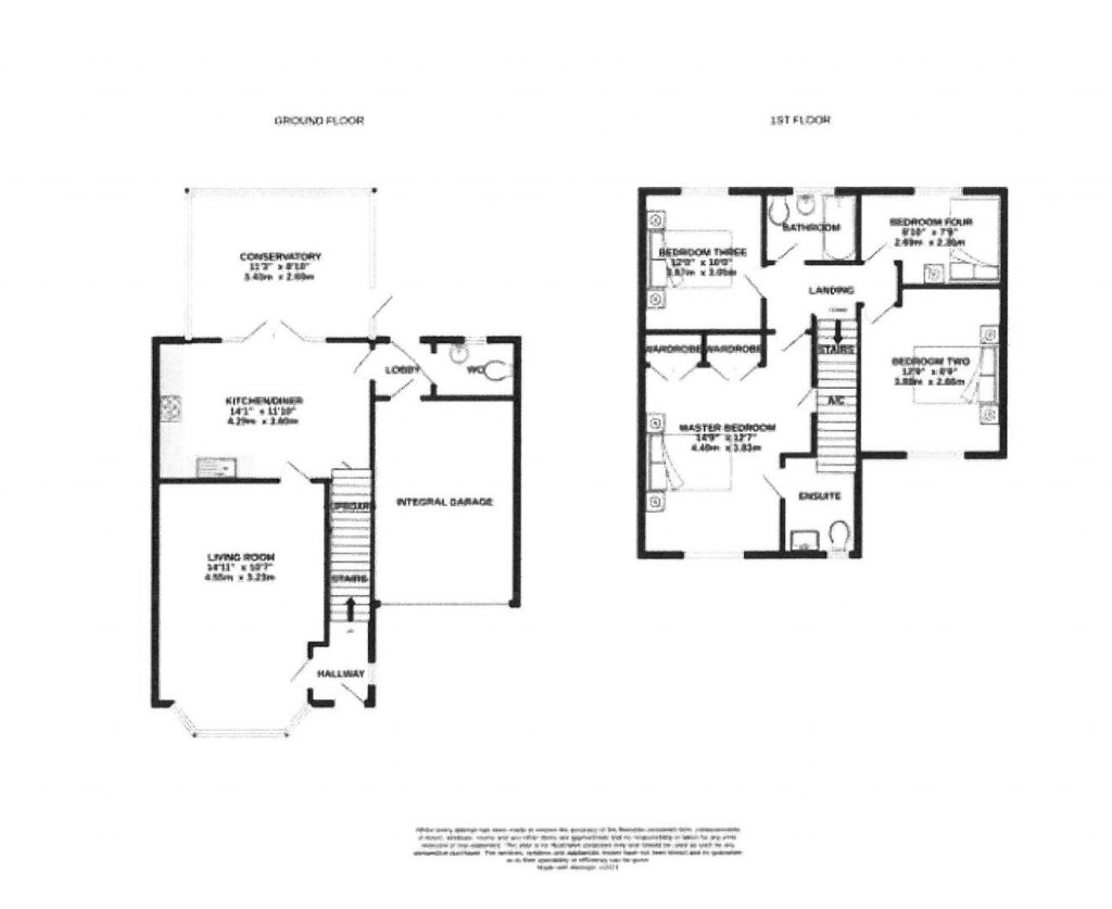 Floorplans For Fieldfare Close, Stowmarket