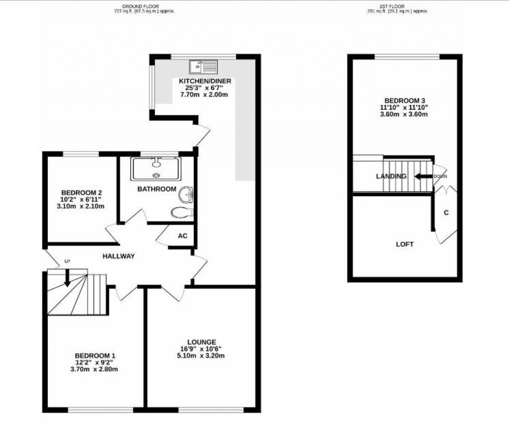 Floorplans For Lavenham Way, Stowmarket