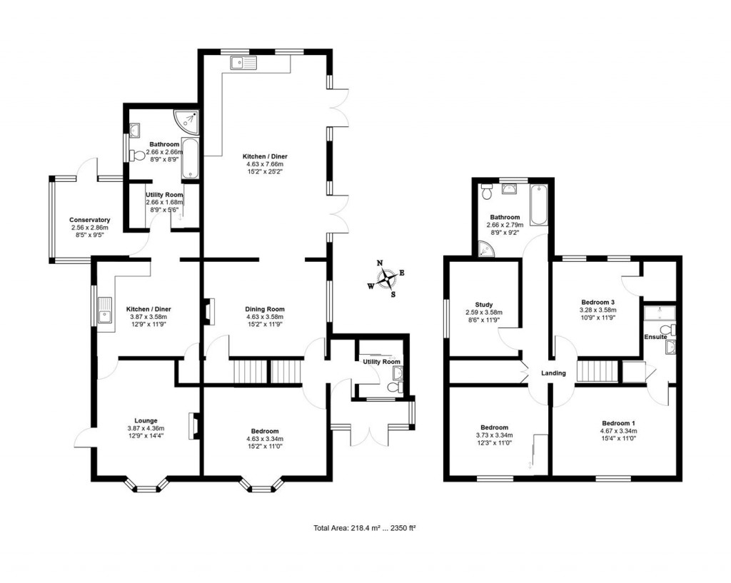 Floorplans For Forest Road, Onehouse, Stowmarket